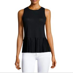 Theory Elvnee Drapey Pleated Top Black NWOT medium